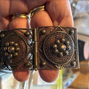 Elegant Black Filigree Bracelet